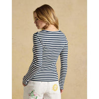 Navy Creme Joules Womens Sophie Long Sleeve Top Back
