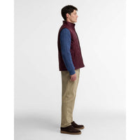 DARK BORDEAUX Barbour Mens Finn Quilted Gilet SIDE
