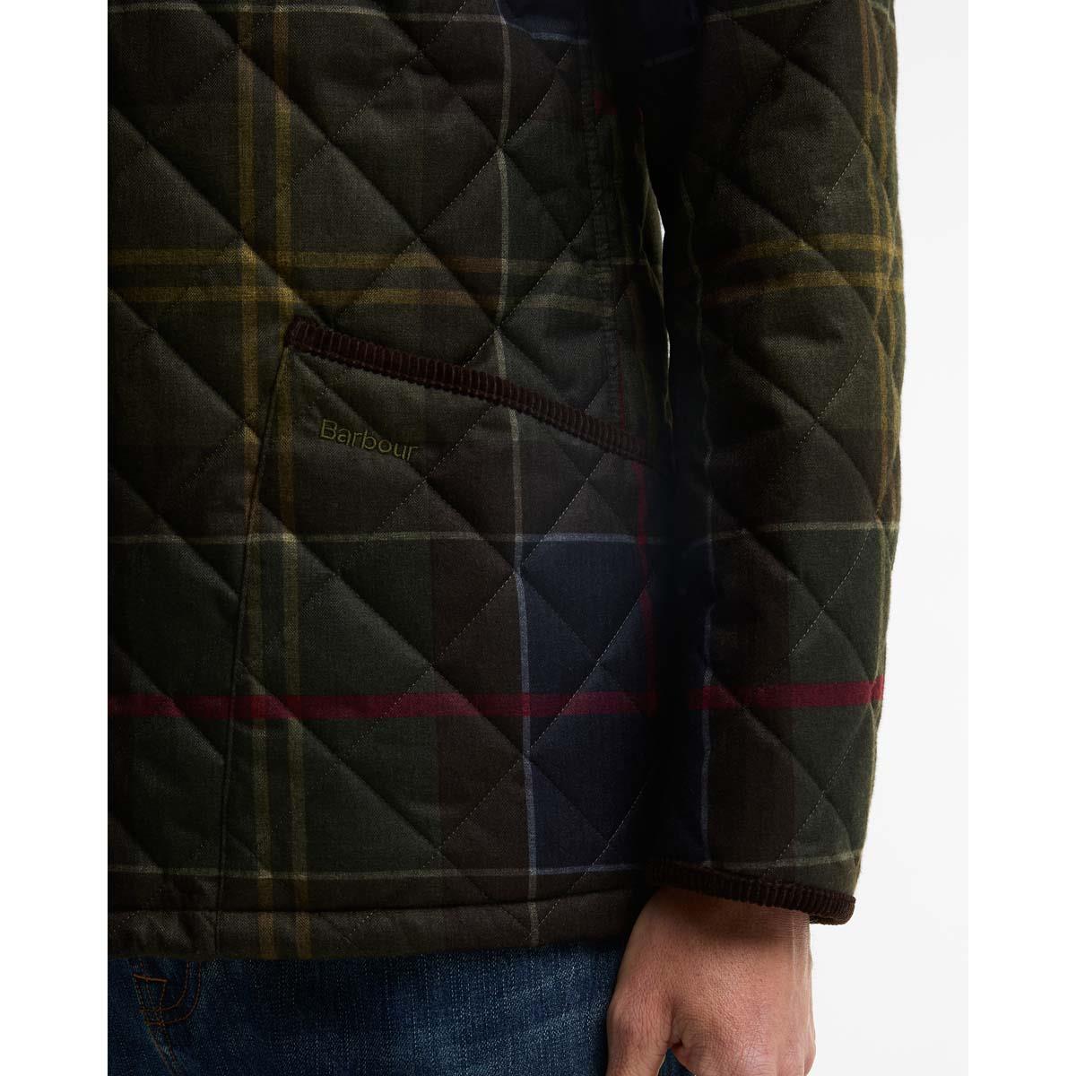Classic Tartan Barbour Mens Icons Tartan Heritage Liddesdale Quilted Jacket Pocket