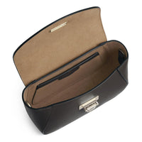 Mahogany Leather Fairfax & Favor Mini Blenheim Handbag Open