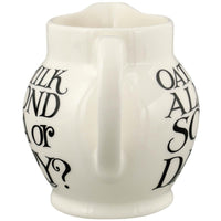 Emma Bridgewater Black Toast Soya or Dairy Half Pint Jug BACK