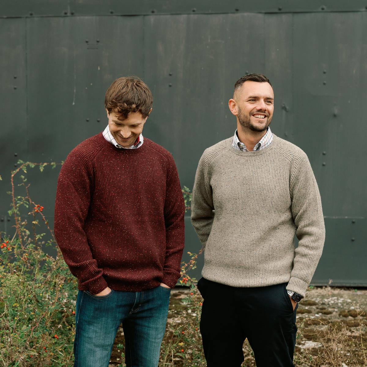 Albert and Maurice Donegal Rib Jumper Mink