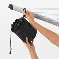Black Brabantia Premium Clothes Peg Bag Clipped On Rotary