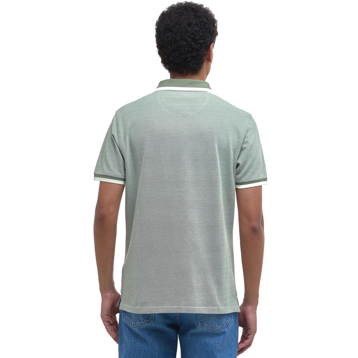 Light Moss Barbour Mens Barnard Polo Shirt Back