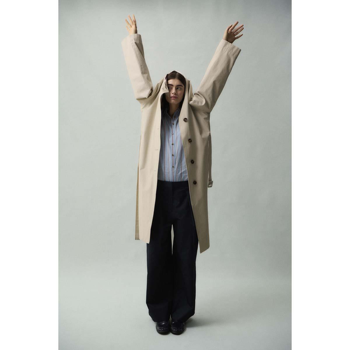 Mist/Hessian Tartan Barbour Womens Robyn Trench Showerproof Jacket Lifestyle