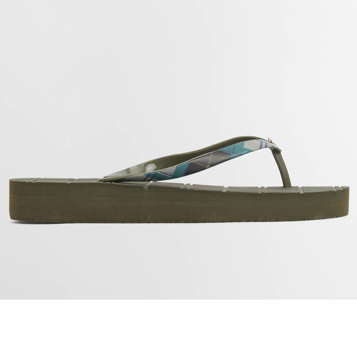 Olive/Ancient Tartan Barbour Tilda Toe Post Sandal SIDE