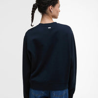 Navy Barbour Womens Bede Os Crew Sweatshirt Bacl