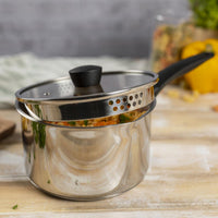 Kuhn Rikon Classic Plus Saucepan Set With Draining Lids Detail
