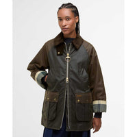 Archive Olive/Beech/Ancient Tartan Barbour Womens Kettlewell Wax Jacket Front