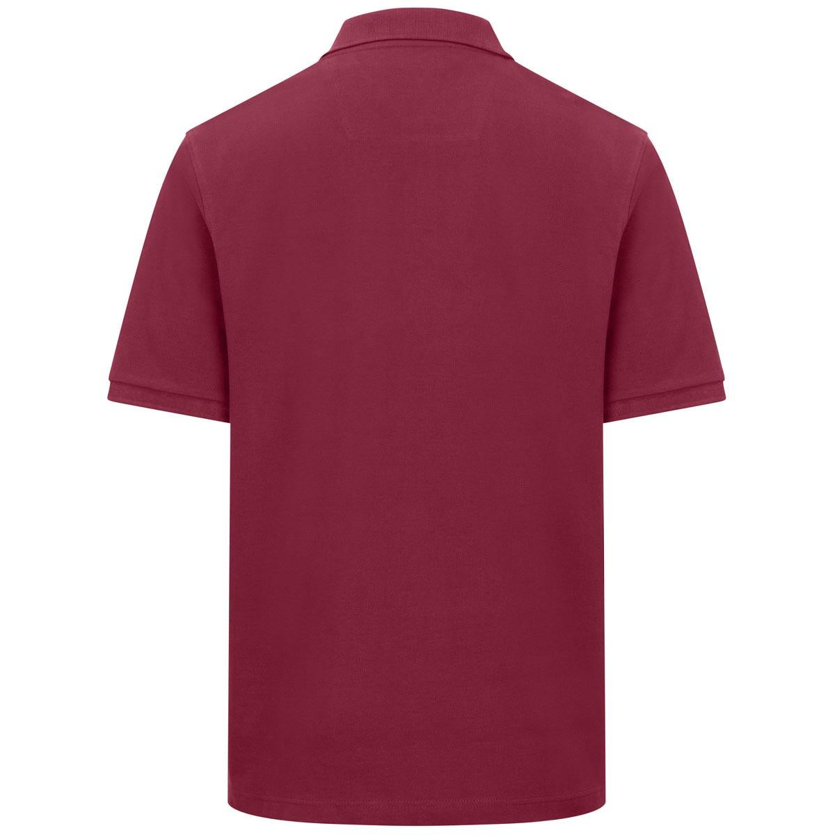 Burgundy Hoggs Of Fife Mens Newton Pique Polo Shirt Back