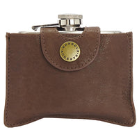 Barbour 4oz Hinged Hip Flask / Brown MAC0344BR711 / One