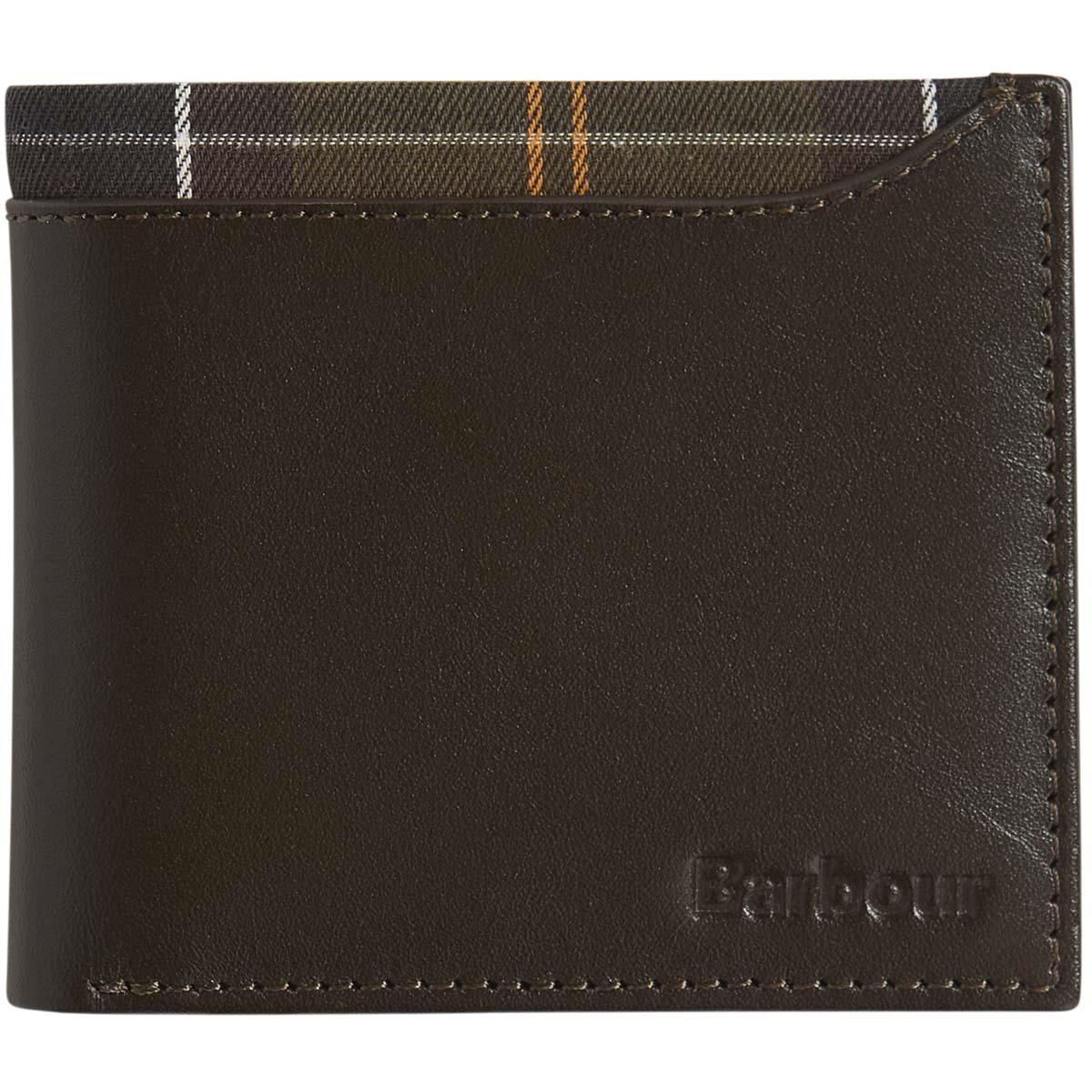 Barbour Mens Brodick Leather/Tartan Billfold Wallet