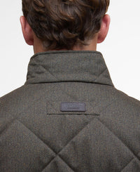 Dark Olive Barbour Mens Winter Shoveler Quilted Jacket Shoulders