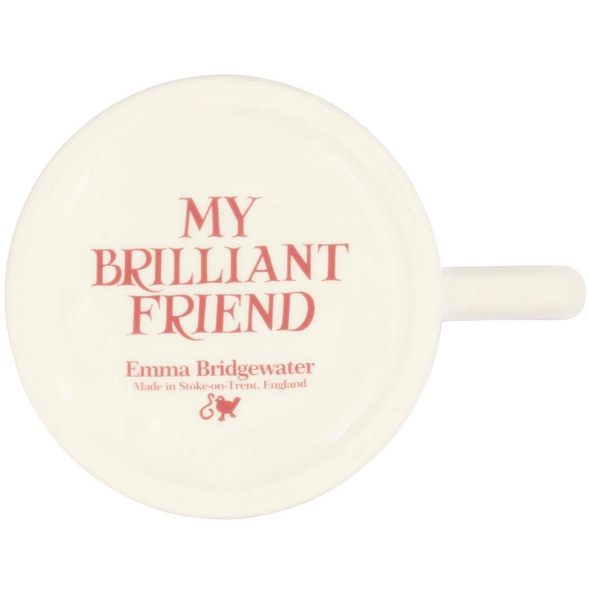 Emma Bridgewater Pink Toast My Brilliant Friend Half Pint Mug BASE