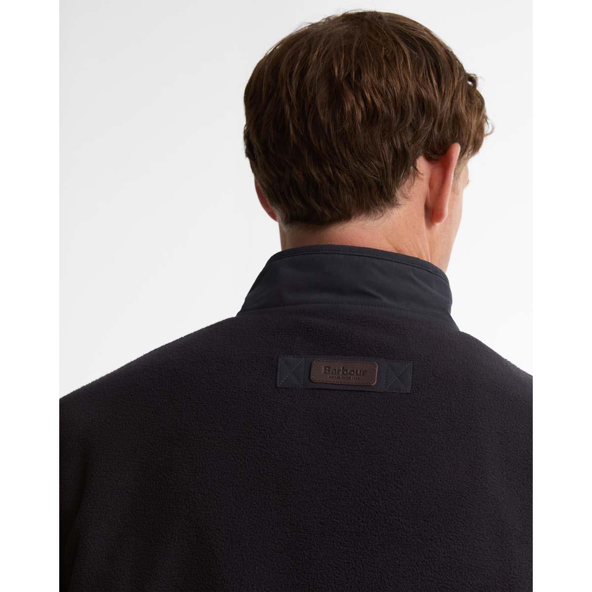 NAVY Barbour Mens Lowich Fleece Jacket COLLAR
