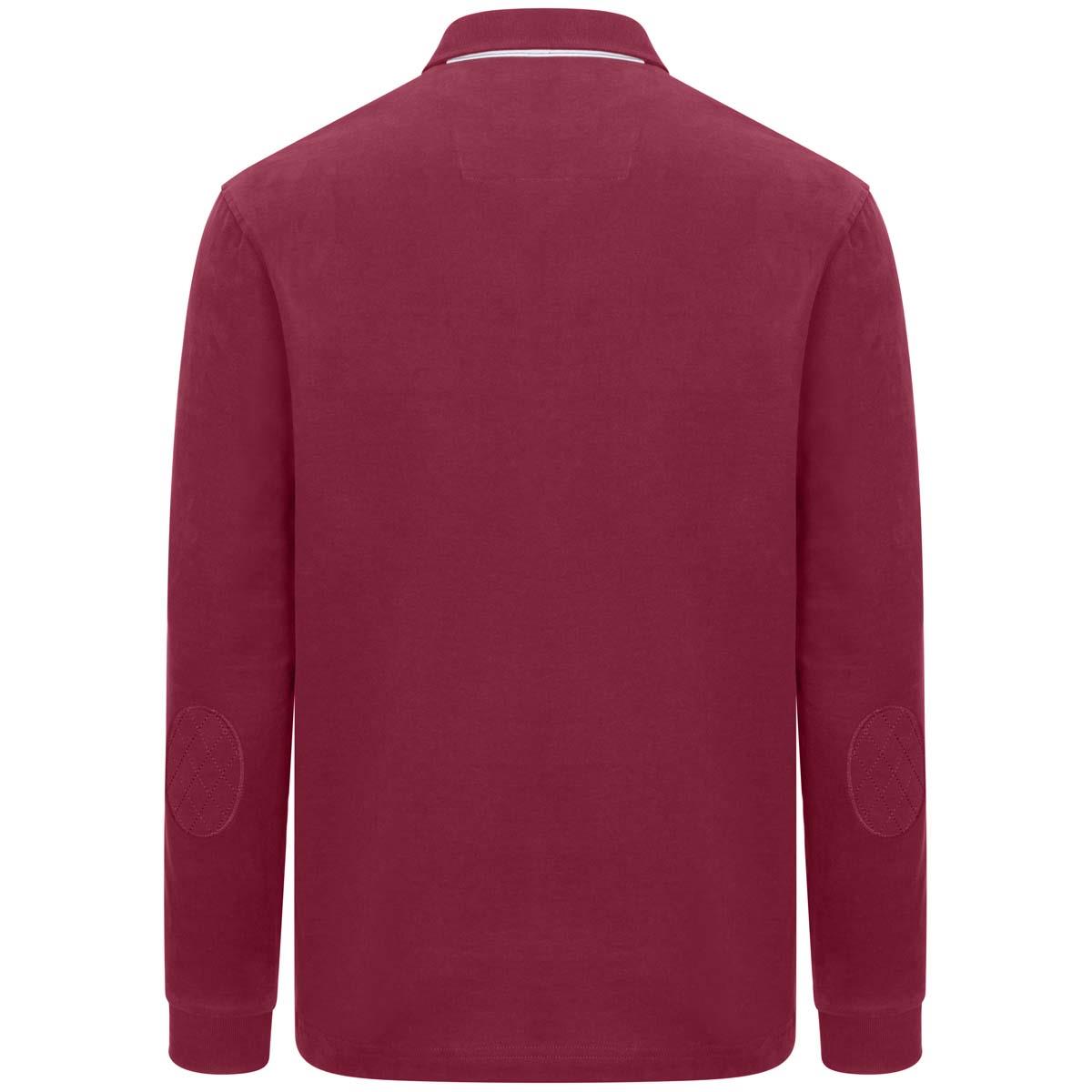 Burgundy Hoggs Of Fife Mens Moffat Rugby Shirt Back