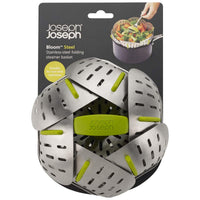 Green Joseph Joseph Steel Bloom Folding Steamer Basket BOX