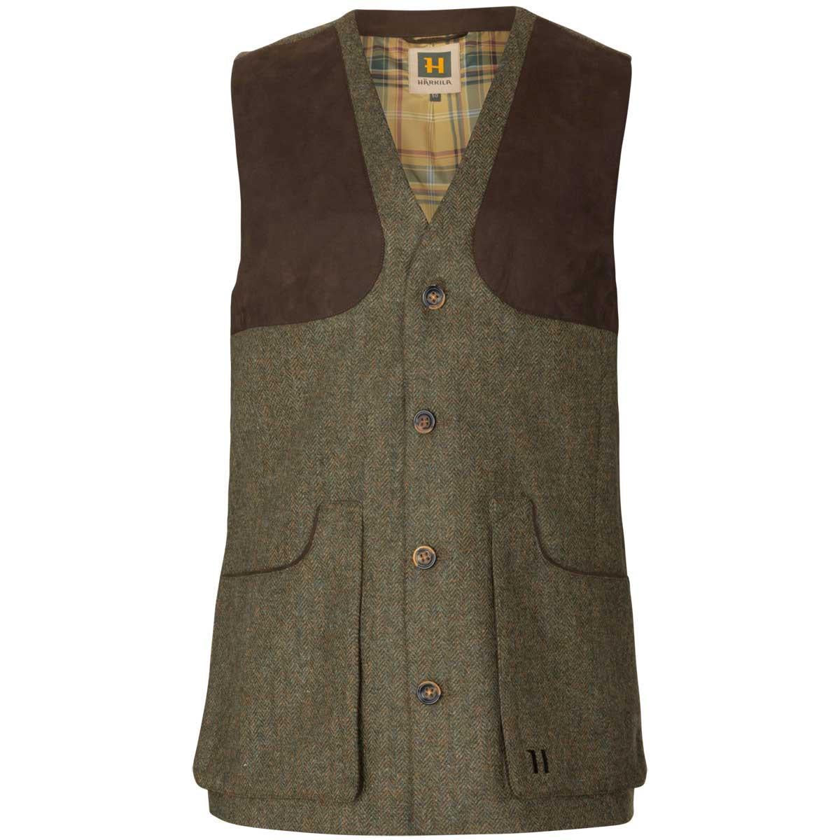 Forest Green/Herringbone Harkila Mens Kenmore Shooting Waistcoat
