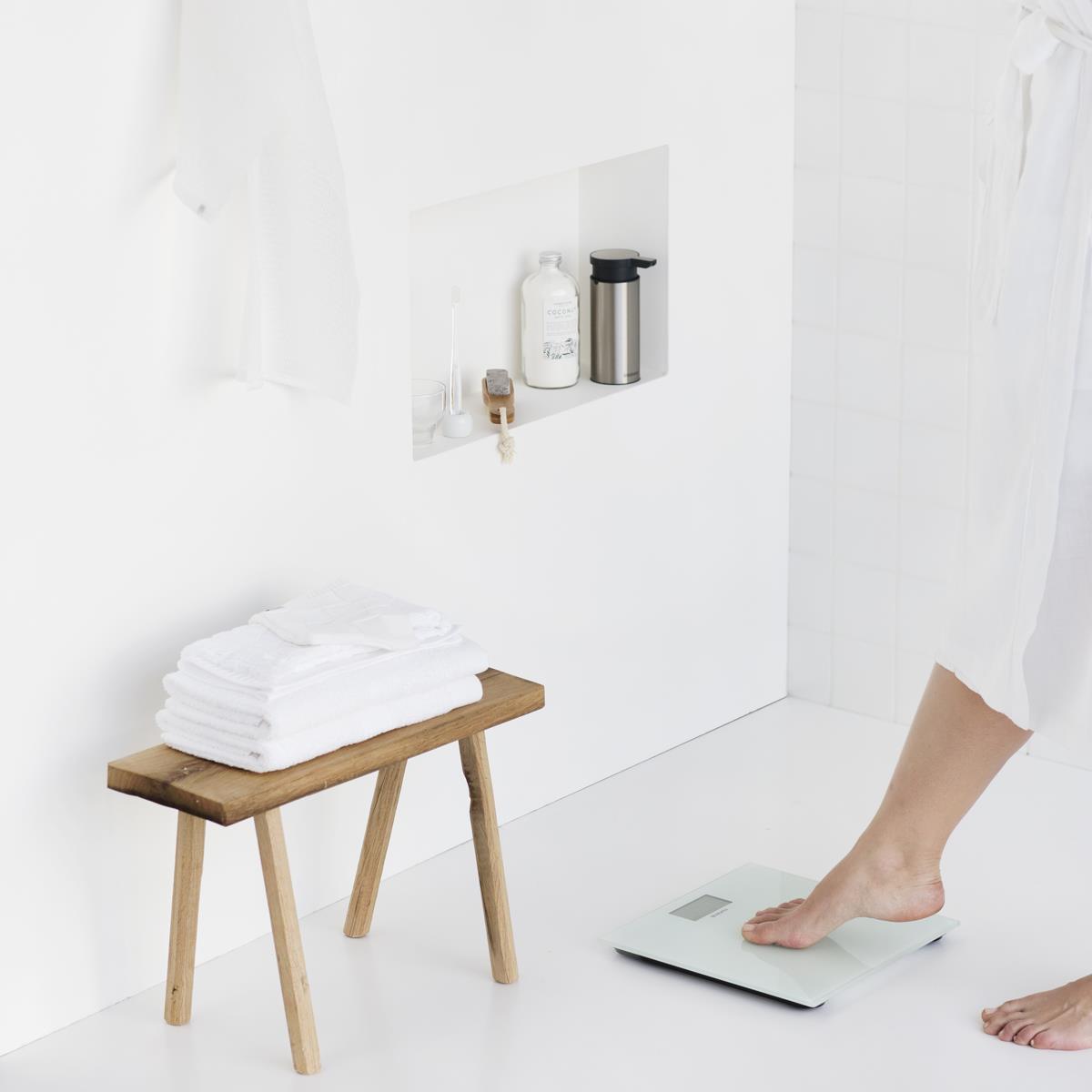 White Brabantia Battery Powered Bathroom Scales Lifestyle