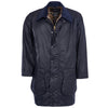 Navy Barbour Mens Border Wax Jacket
