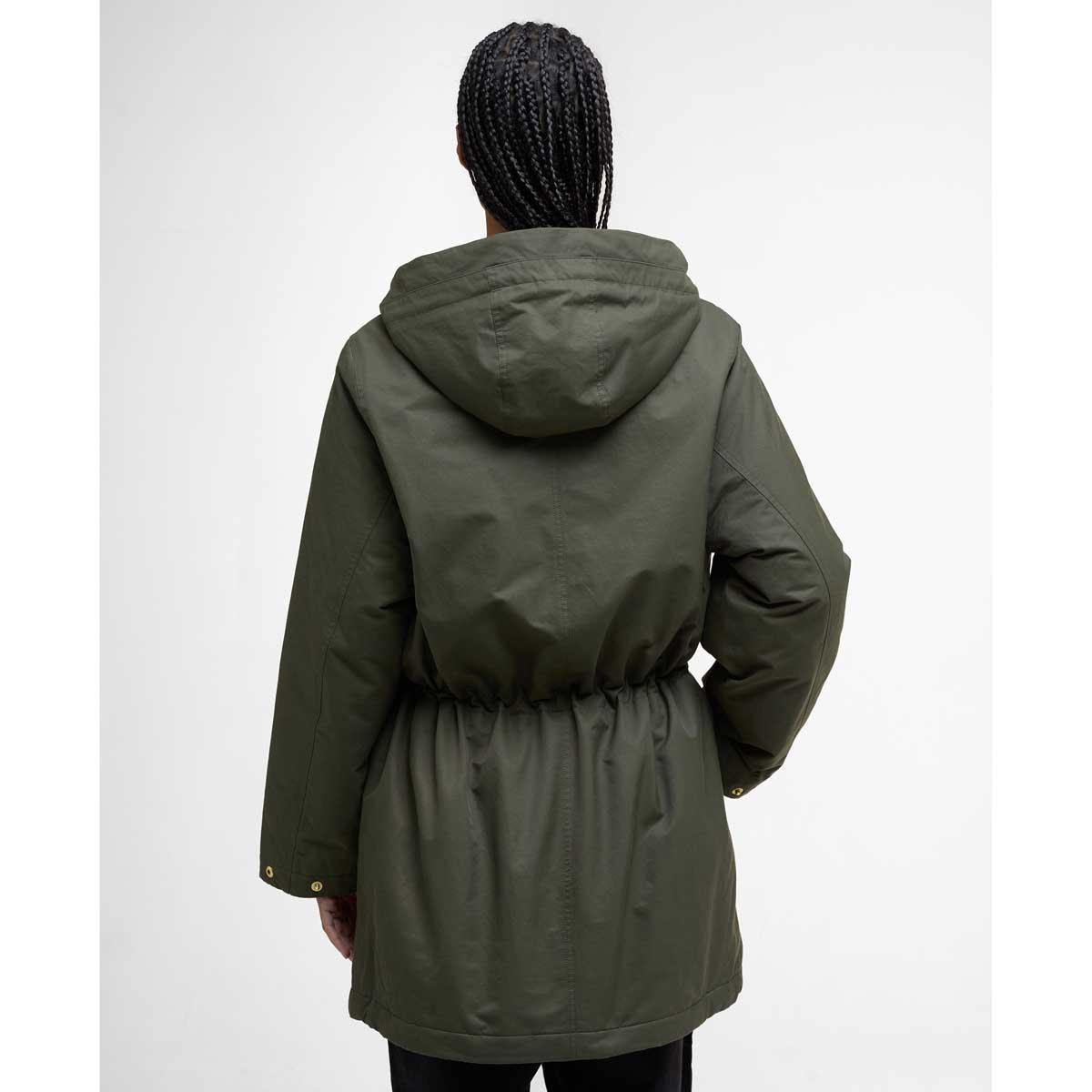 Olive/Ancient Barbour Womens Inola Showerproof Jacket back