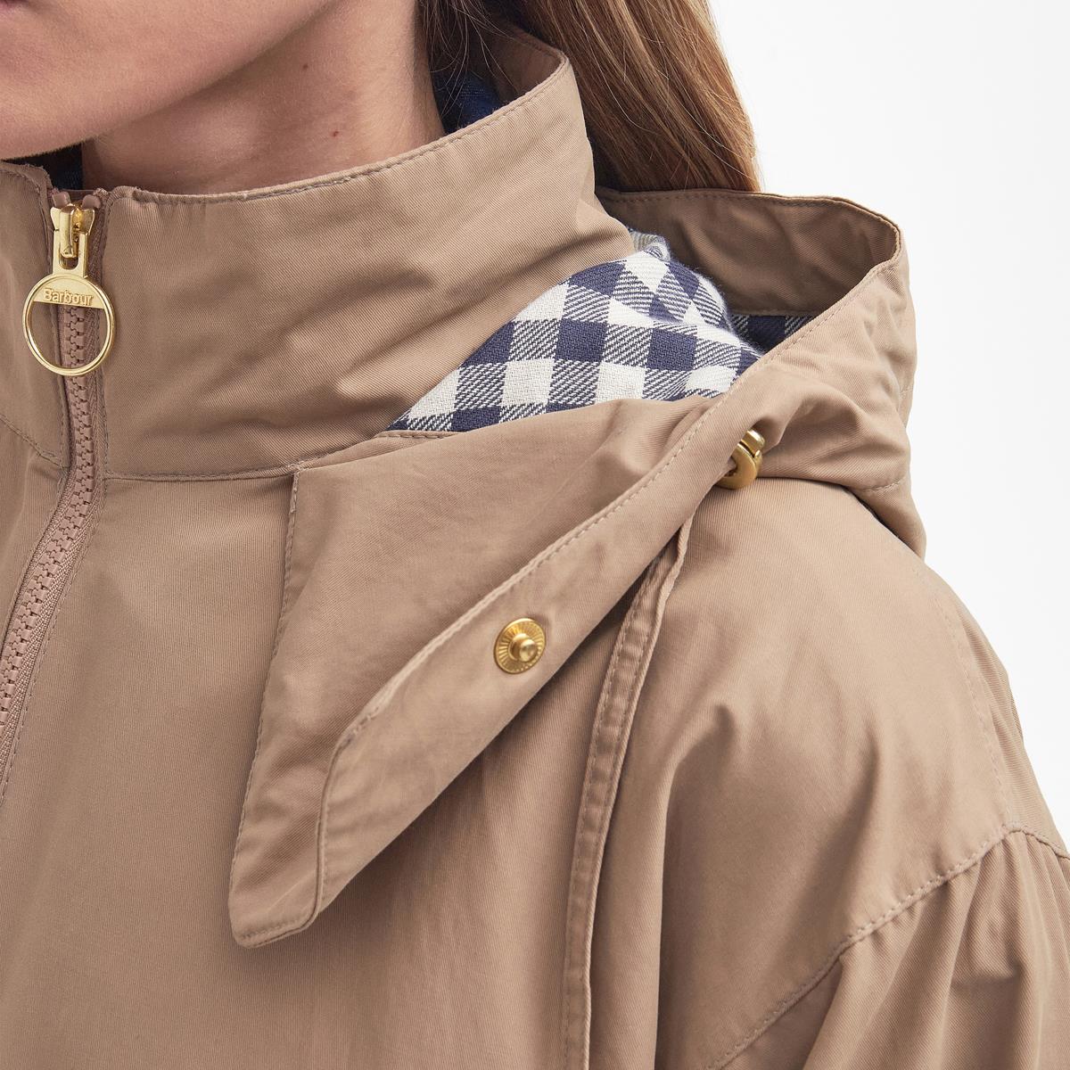 Light Trench/Summer Navy/Ecru Barbour Womens Perez Showerproof Jacket Hood