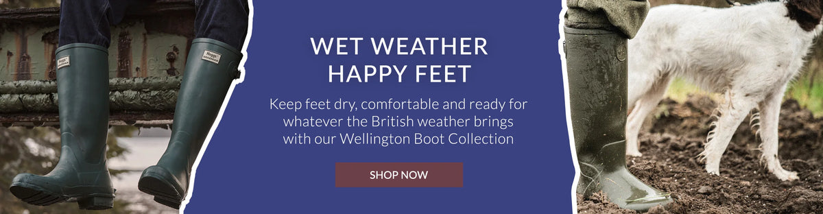 Wet Weather. Happy Feet, with our Wellington Boot Collection | Shop Now