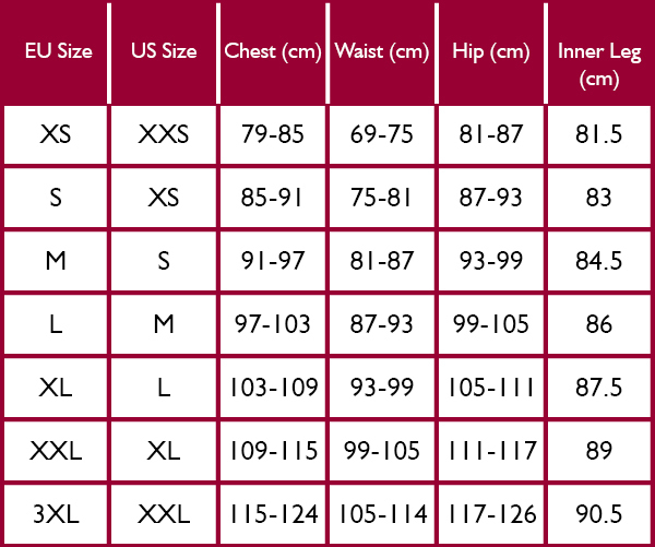 Beretta Jacket Size Guide