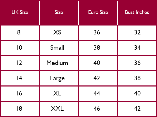 Barbour Womens Shirt Size Guide