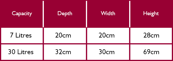 Brabantia Flame Guard Bin Size Guide