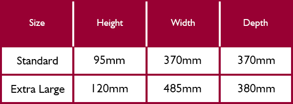 Delfinware Traditional Drainer Size Guide