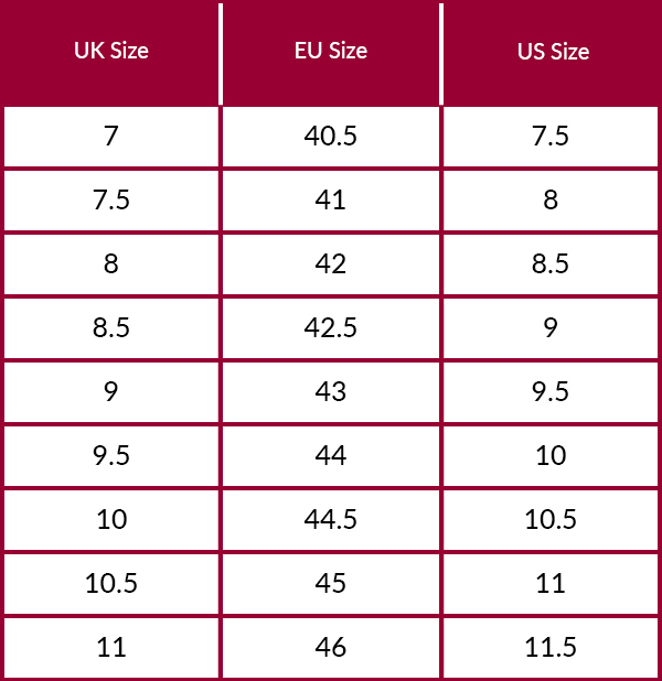 Helly Hansen Men's Footwear Size Guide