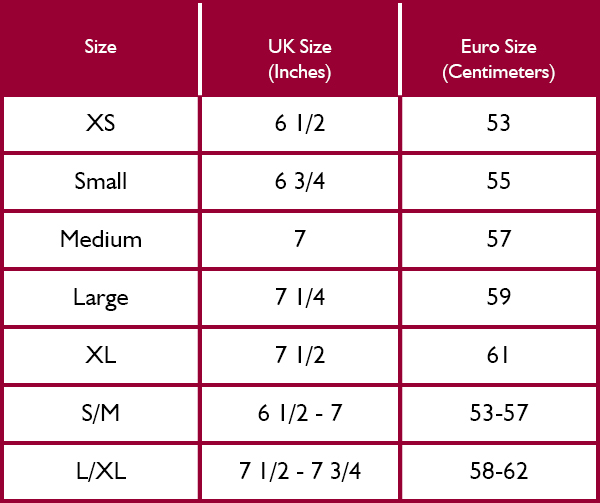 Hoggs of Fife Headwear Size Guide