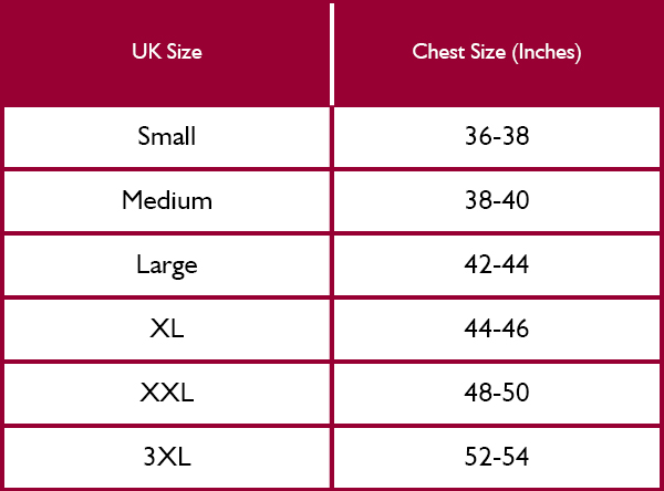 Schoffel Mens Jumper Size Guide