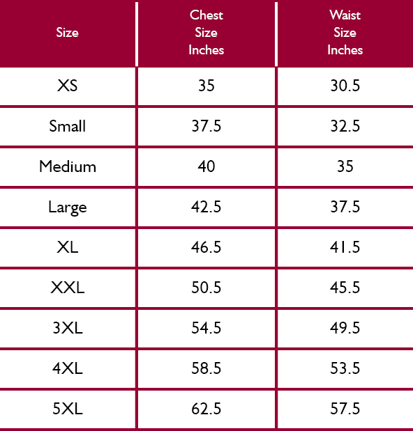 Swazi Mens Size Guide