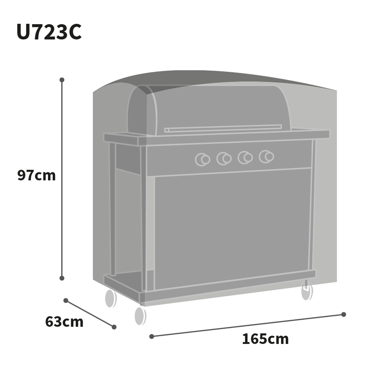 Bosmere Ultimate Protector Kitchen Barbecue Set Cover Graphic Size Guide