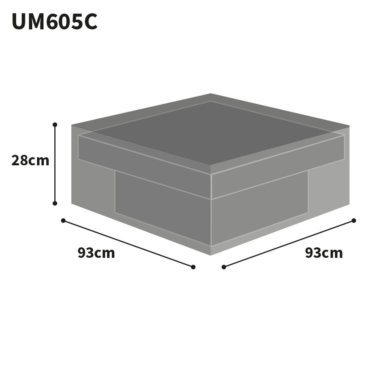 Bosmere Ultimate Protector Large Coffee Table Cover Graphic Size Guide